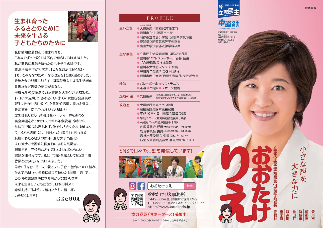 おおたけりえ リーフレット